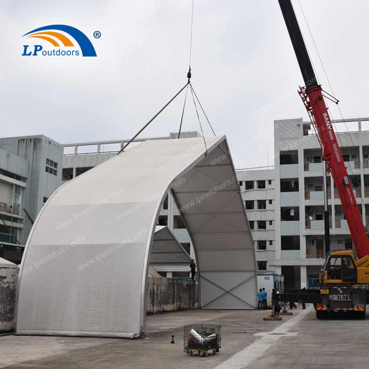 High pressed extruded aluminum frame curve tent as outdoors parking apron