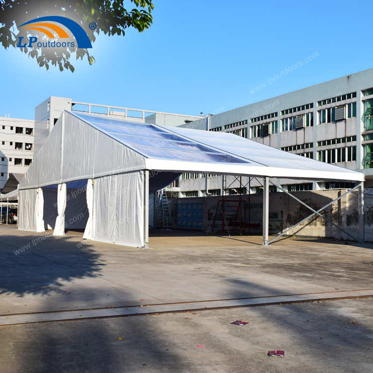 20M white outdoor industrial warehouse tent with rolling door